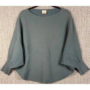 Kerisma Ryker Dolman Sweater M/L Blue Green Batwing Ribbed Knit Oversized